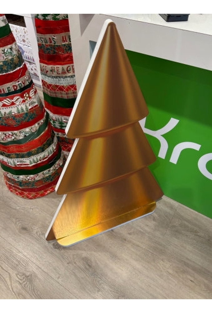 Decoratie Grote Etalage Staande Gouden Kerstboom 74 x 108cm 1stuks
