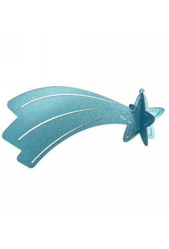 Decoratie Grote Etalage Vallende Ster IJsblauw Metallic 94x45cm 1stuks