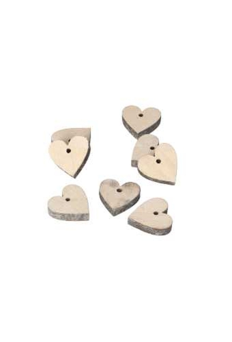 Decoratie Hanger Houten 3cm Hartje Naturel 28stuks