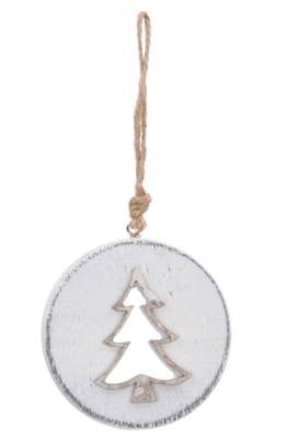 Decoratie Hanger Houten Tree & Koord 8cm 1stuks OP IS OP