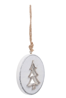 Decoratie Hanger Houten Tree & Koord 8cm 1stuks OP IS OP