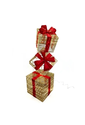 Decoratie Kerst 3 Gestapelde Kado's Medium Led 1 stuk
