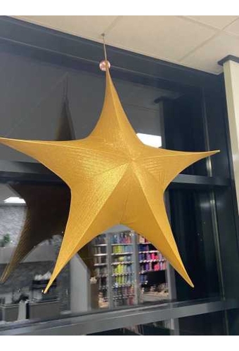 Decoratie Pionbino Stars Goud Groot 135cm doorsnee Met Koord 1stuks