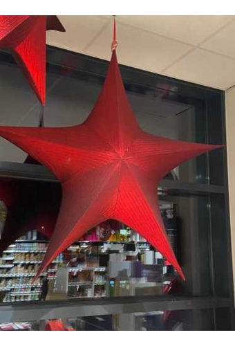 Decoratie Pionbino Stars Rood Groot 135cm doorsnee Met Koord 1stuks