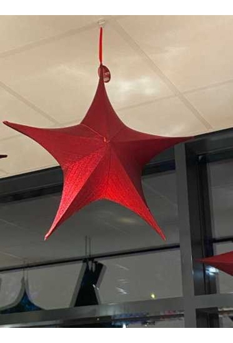 Decoratie Pionbino Stars Rood Medium 65cm doorsnee Met Koord 1stuks