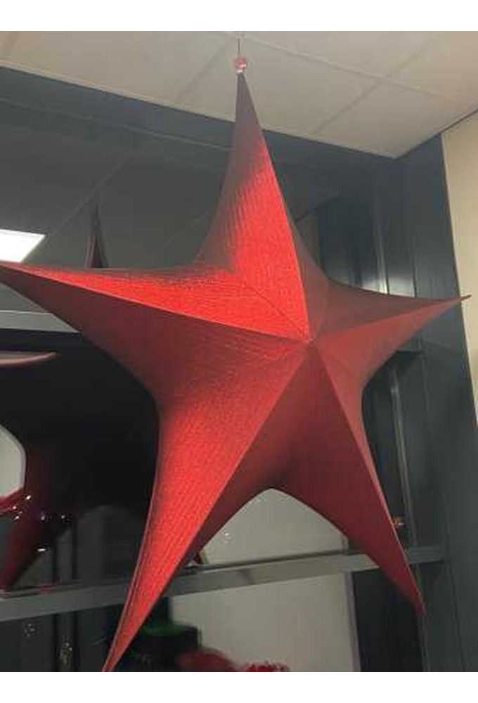 Decoratie Pionbino Stars Rood Xl Groot 180cm doorsnee Met Koord 1stuks