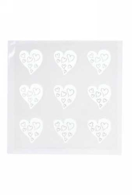 Decoratie Plakker Love Hartjes Wit 3cm 9 stuks