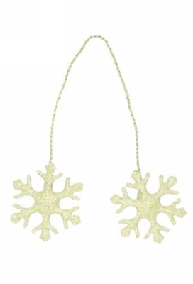 Decoratie Sneeuwvlok & IJzerdraad Goud D3.5 x 15cm 24stuks
