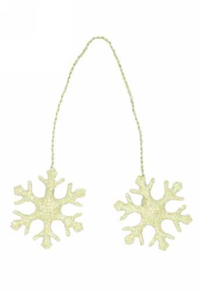 Decoratie Sneeuwvlok & IJzerdraad Goud D3.5 x 15cm 24stuks