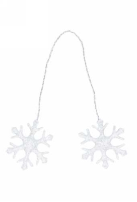Decoratie Sneeuwvlok & IJzerdraad Zilver D3.5 x 15cm 24stuks
