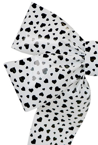 Decoratie Strik Livorno Wit Met Hartjes Print Zwart 70x50+60cm