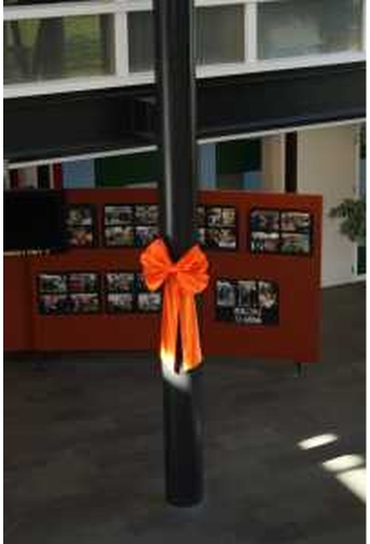 Decoratie Strik Wit 50x35+80cm Lint 18cm extra 50cm Lint