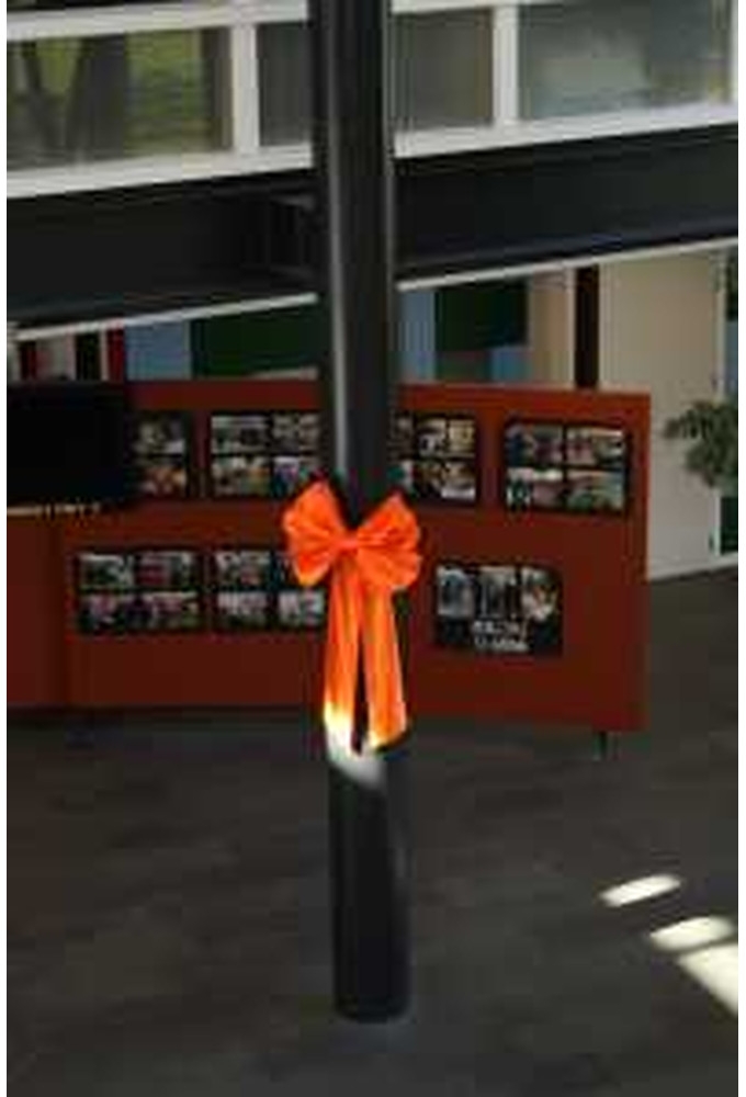 Decoratie Strik Wit 50x35+80cm Lint 18cm extra 50cm Lint