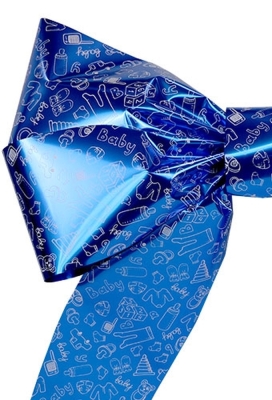 Decoratie strik Livorno Baby Boy Metallic Blauw 70x50+60cm