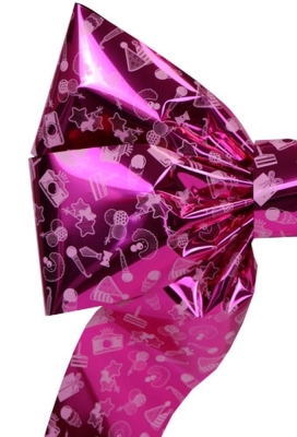Decoratie strik Livorno Girl Verjaardag Metallic Pink 70x50+60cm