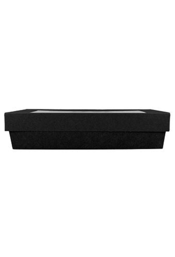Dekseldoos Tomar Zwart Met Deksel & Venster 21x14x5cm 290gram 25stuks
