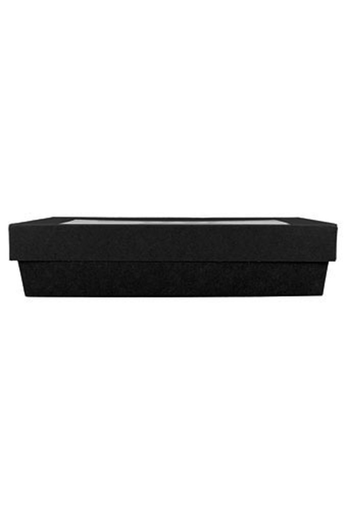Dekseldoos Tomar Zwart Met Deksel & Venster 21x14x5cm 290gram 25stuks