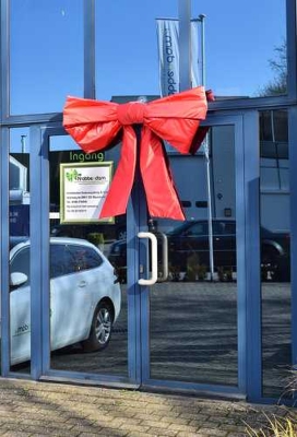 Deurstrik Dubbel Rood Lucca 120x50+55cm & Zuignap lint 25cm