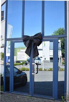 Deurstrik Dubbel Zwart Lucca 77x50+40cm & Zuignap lint 25cm