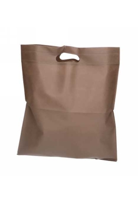 Draagtas Dongo Nonwoven Uitgesneden Handvat Bruin 38.5x45cm 200stuks
