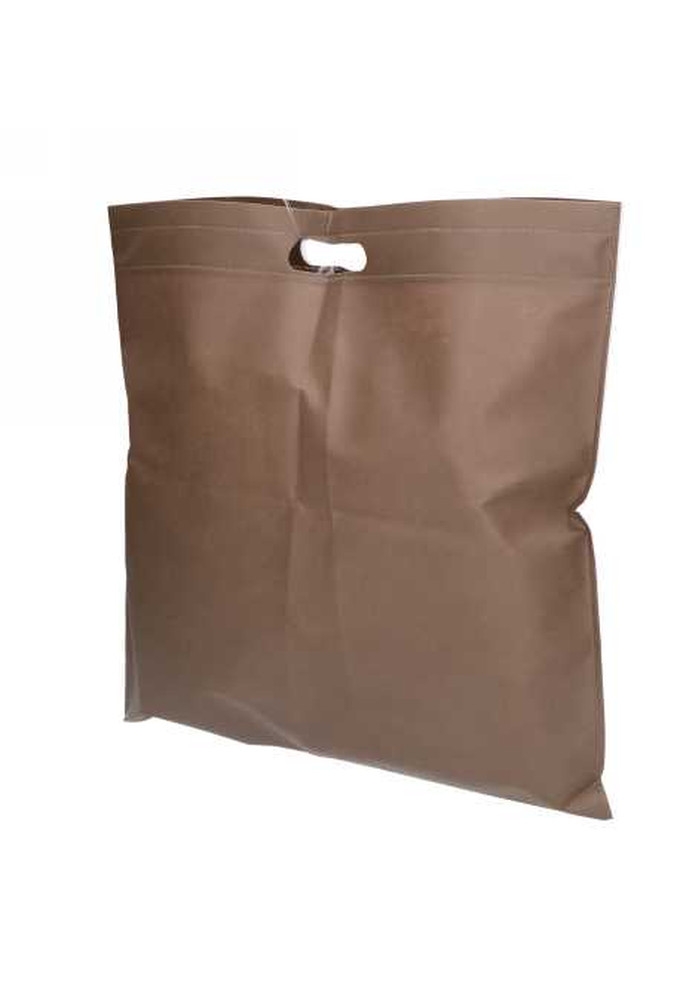 Draagtas Dongo Nonwoven Uitgesneden Handvat Bruin 48x50cm 200stuks