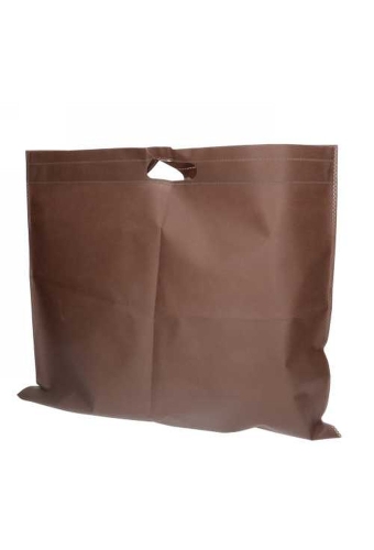 Draagtas Dongo Nonwoven Uitgesneden Handvat Bruin 58x50cm 200stuks