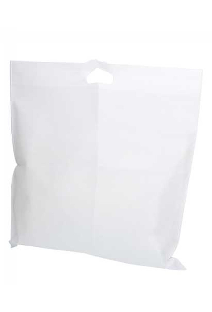 Draagtas Dongo Nonwoven Uitgesneden Handvat Wit 38.5 x45cm 200stuks