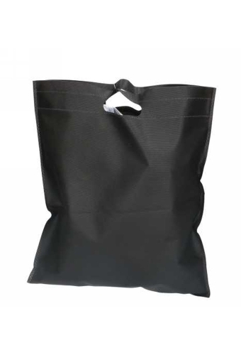 Draagtas Dongo Nonwoven Uitgesneden Handvat Zwart 38.5x45cm 200stuks