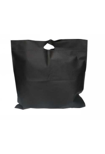 Draagtas Dongo Nonwoven Uitgesneden Handvat Zwart 48x50cm 200stuks
