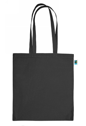 Draagtas Katoen Fairtrade Zwart Met Hengsel 150grams 38x42cm 250stuks