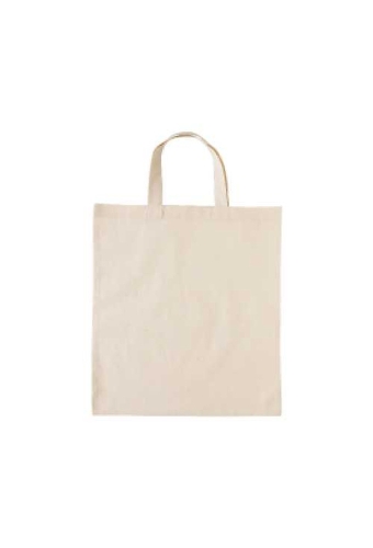 Draagtas Katoen High Quality 140gr Ecru & Kort Hengsel 38x42cm