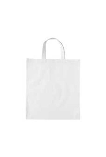 Draagtas Katoen High Quality 140gr Wit & Kort Hengsel 38x42cm