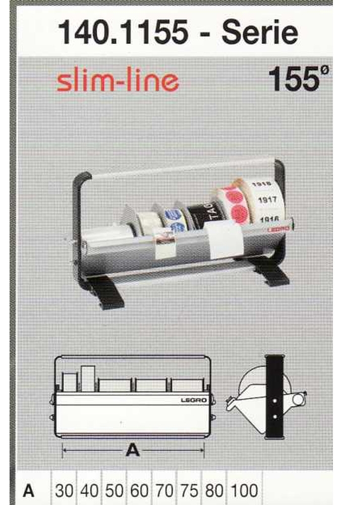 Etiketrolhouder Dispenser 15.5x27x7.5+60cm + Voet