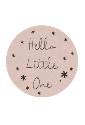 Etiketten Baby Hello Little One Kraft & Zwart 4.7cm 500stuks