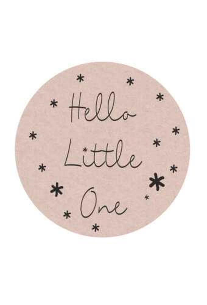 Etiketten Baby Hello Little One Kraft & Zwart 4.7cm 500stuks