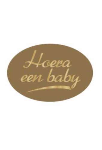 Etiketten Baby Hoera Een Baby Goud 3.7x2.5cm 500stuks