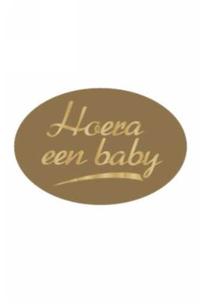 Etiketten Baby Hoera Een Baby Goud 3.7x2.5cm 500stuks
