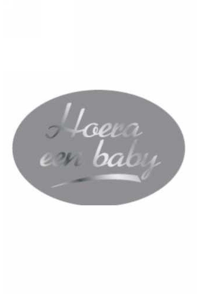 Etiketten Baby Hoera Een Baby Zilver 3.7x2.5cm 500stuks