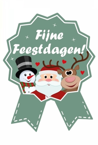 Etiketten Cadeauzegel Kerst Fijne Feestdagen Groen 4x5cm 500stuks
