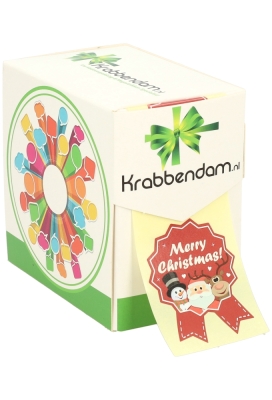 Etiketten Cadeauzegel Kerst Fijne Merry Christmas Rood 4x5cm 500stuks