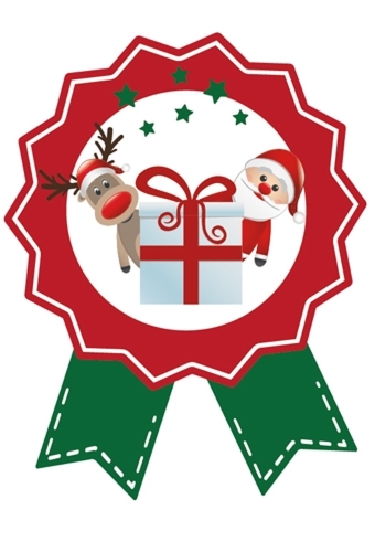 Etiketten Cadeauzegel Kerst Kerstman & Ree 4x5cm 500stuks