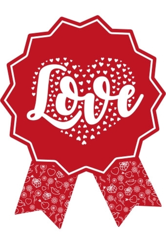 Etiketten Cadeauzegel Liefde Love Hartjes 4x5cm 500stuks