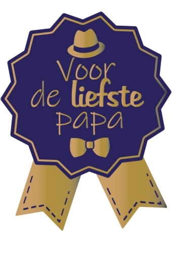 Etiketten Cadeauzegel Vader Voor De Liefste Papa & Gold 4x5cm 500stuks