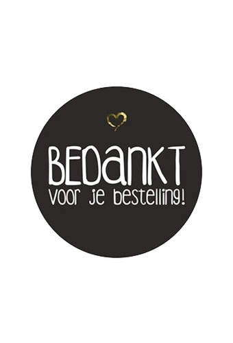 Etiketten Everyday Bedankt Voor Je Bestelling Zwart 3.9cm 500stuks