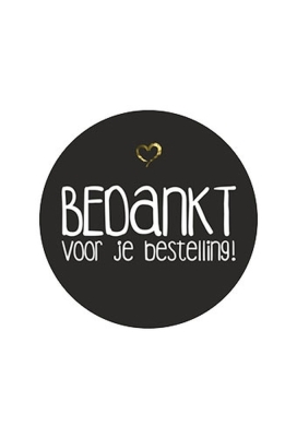 Etiketten Everyday Bedankt Voor Je Bestelling Zwart 3.9cm 500stuks