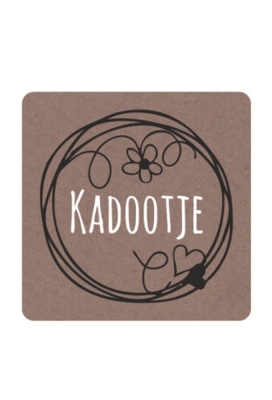 Etiketten Everyday Kadootje Kraft 3.9x3.9cm 250stuks