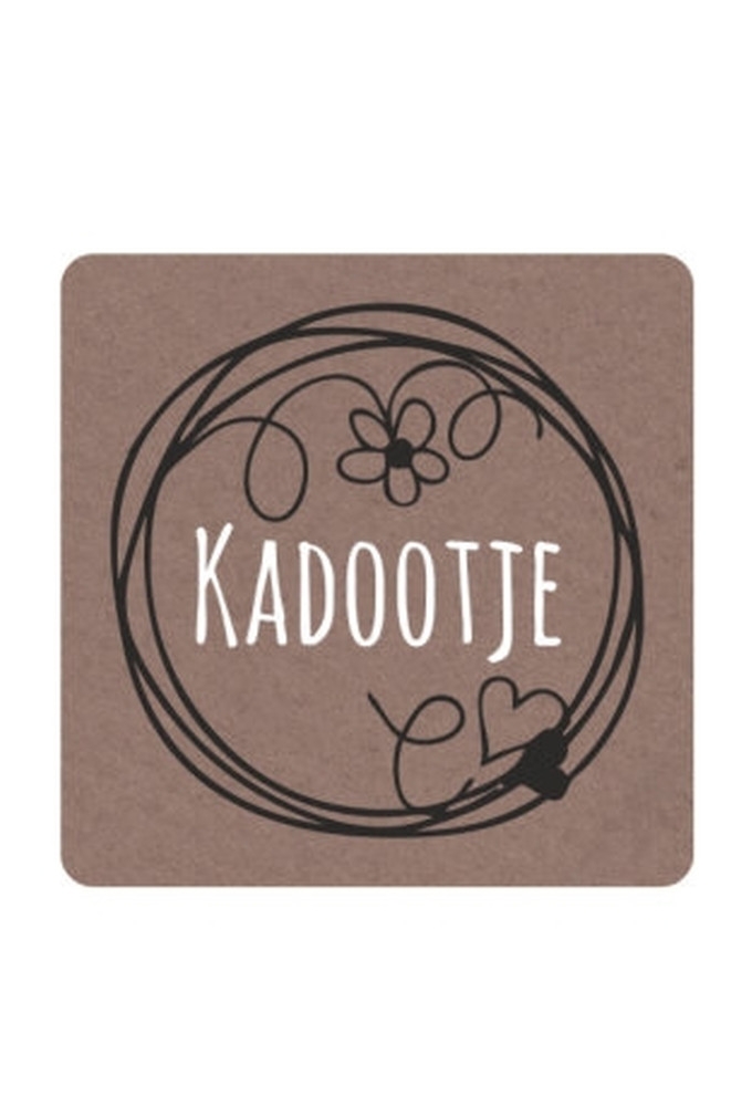 Etiketten Everyday Kadootje Kraft 3.9x3.9cm 250stuks