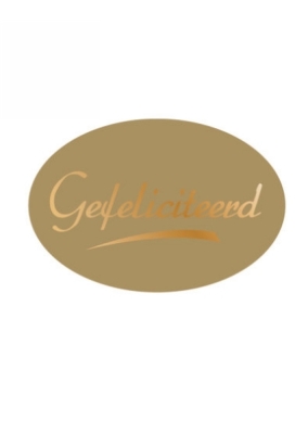 Etiketten Feest Gefeliciteerd Goud 3.7x2.5cm 500stuks