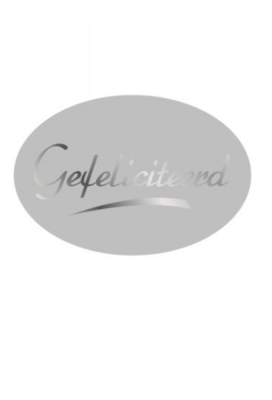 Etiketten Feest Gefeliciteerd Zilver 3.7x2.5cm 500stuks