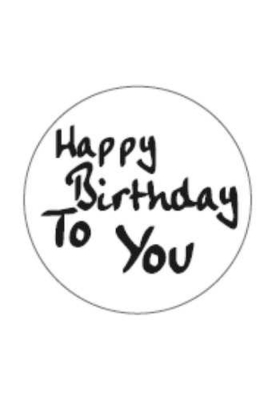 Etiketten Feest Happy Birthday To You Zwart & Wit 4cm 500stuks